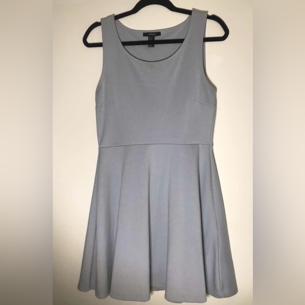 Forever 21 Light blue/gray Fit and Flare Skater dress